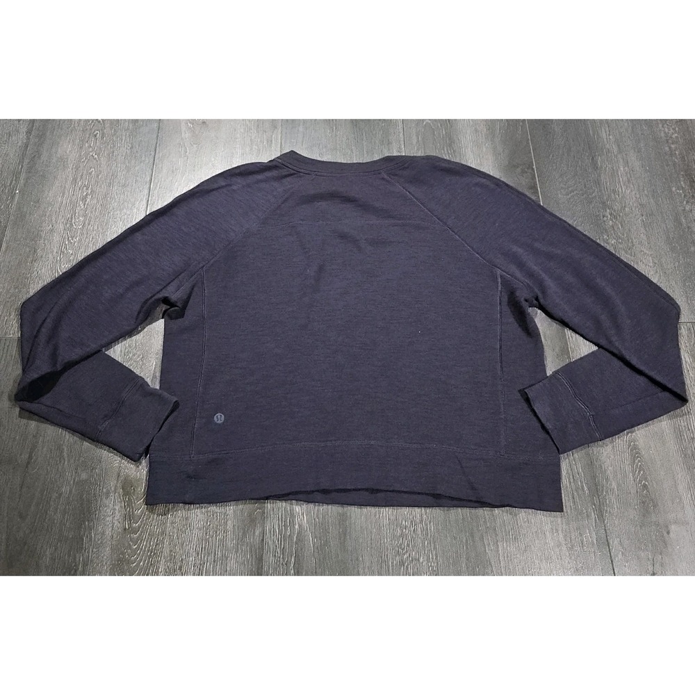 Lululemon More Than Modal Crew Sweater Women 12 Blue Lounge Soft Layer Cropped